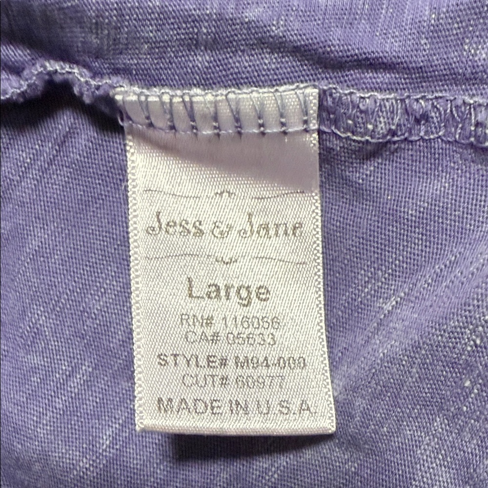 Jess & Jane Mineral Washed Patch Pocket Floral Graphic Purple Women's Tunic Top - Picture 7 of 11